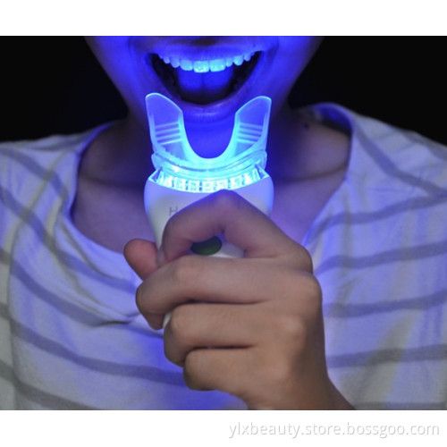Sonic pulsation teeth whitening led light 7 led mouth tray with brushes
